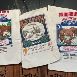 ❤️ 1983 RARE 3 VINTAGE BAGTIQUE SACKS GREAT FARMHOUSE kitchen dining pantry